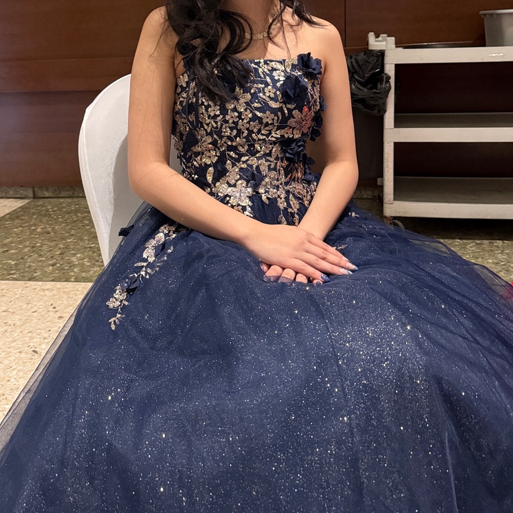 Elegant Navy Blue Prom Dress